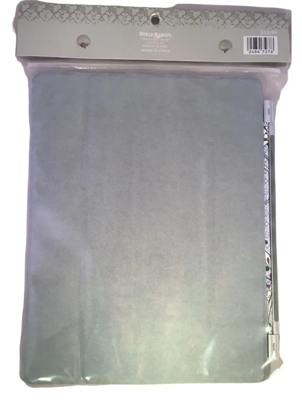 Cost Plus World Market Ipad Cover Blue Purple Magnetic Paisley Fits 9.45 x 7.67